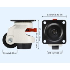 Weibida mööbel rattad, kuni 1500 kg, 4 tk, kõrgus 10-11 cm, valge