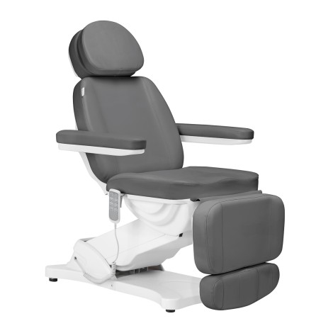 Fauteuil cosmétique électrique SILLON CLASSIC 4 moteurs avec repose-nuque gris — vue latérale