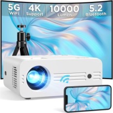 Projektor Akiyo, plný HD 1080p, 10000 lm, 5G Wi-Fi Bluetooth, s stativem