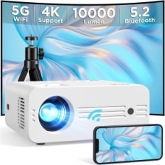 Projektor Akiyo, plný HD 1080p, 10000 lm, 5G Wi-Fi Bluetooth, s stativem