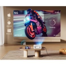 Projektor Akiyo, Full HD 1080P, 10000 LM, 5G Wi-Fi Bluetooth, s stojalom