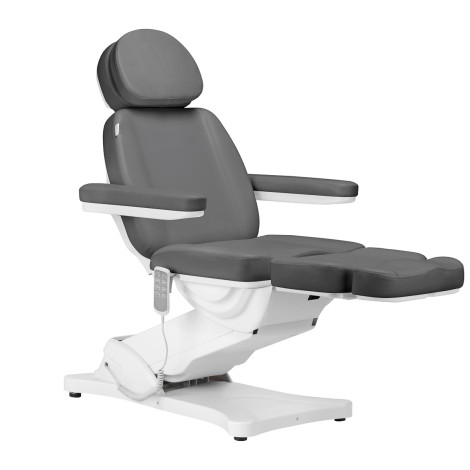 Fauteuil cosmétique électrique SILLON CLASSIC 4 moteurs avec repose-nuque gris — vue latérale