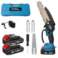 Akkumulátor mini fűrész Kraftline Németország 24V 6 "+ 2 elem, kék