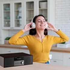 Micro compact Lonpoo Hi-Fi, avec lecteur CD, Bluetooth, FM, 40 W