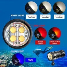 Turbo SX Submarine, 11000 lumen på 100m, til dykning, brugt