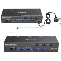 Διακόπτης KVM Youtinghdav KC-KVM302AS, 2 οθόνες, 12V, 4K 60 Hz