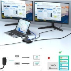 Yeemie Pro HDMI dokkoló állomás Surface Pro 3 4 5 6 7 8 9 X, használt