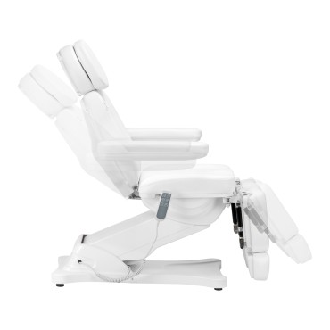 Sähköinen Sillon Classic -kosmeettinen tuoli 3 moottorilla ja jalkatelineellä valkoinen — sivu