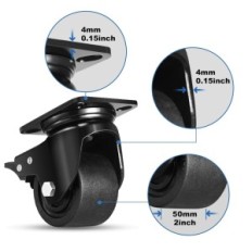 Rullaa jarrulla B D Weibida 4 x 100 mm, kuormituskapasiteetti 3000 kg, 4 kpl