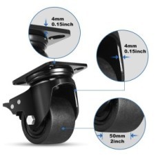 Rolls με φρένο στο B D Weibida 4 x 100 mm, χωρητικότητα φόρτωσης 3000 kg, 4 τεμάχια