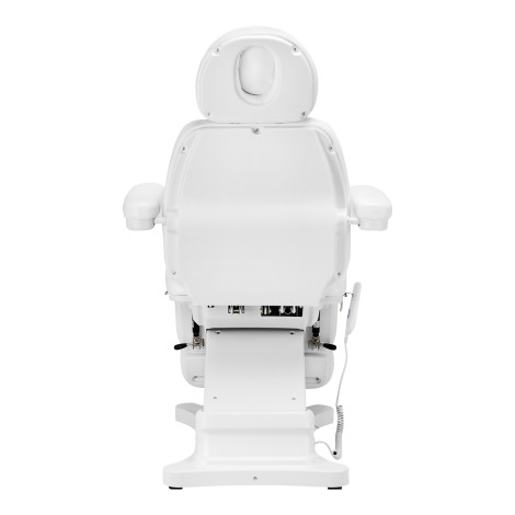 Elektromos kozmetikai szék SILLON CLASSIC 3 motorral pedikűr támlával fehér — hátulnézet