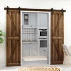 Sliding door system 274 cm, Door width 61 cm, Black color