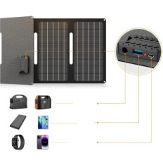 Taitettava aurinkopaneeli SINKEU, 40W, 15V, 93,8 x 36,5 x 2 cm