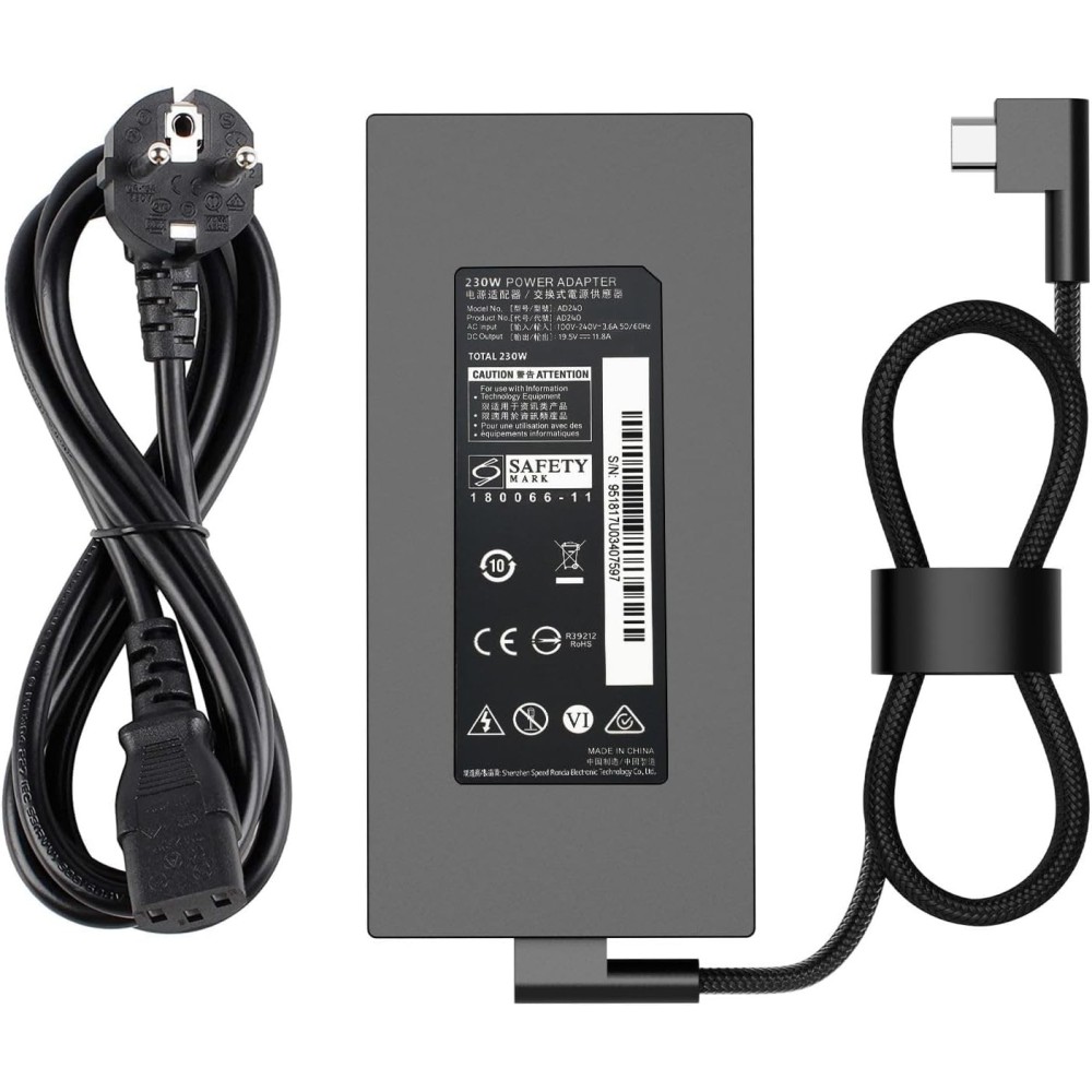 Chlory Tech ADP330W cloruro per laptop Razer Blade, 230W, 11.8a, 19,5 V