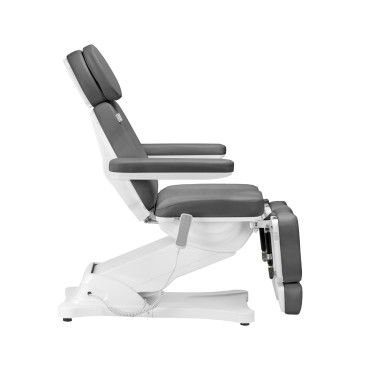 Električna kozmetična stol SILLON CLASSIC 3 motorji s pedi jamo siva — stranski pogled