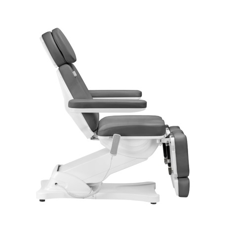 Poltrona estetica elettrica SILLON CLASSIC 3 motori con poggiapiedi pedi grigio — vista laterale