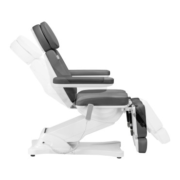 Elektrisk kosmetisk stol SILLON CLASSIC 3 motorer med fodtøjsstøtte grå — fra siden