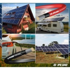 Cavo a presa G per pannelli fotovoltaici con una lunghezza di 50 m, 6 mm, nero