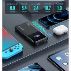 "Power Bank Iniu Bi-B62 45 W, 15000 Mah, PD30 QC4.0, išeina 3 a