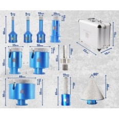Brschnitt Diamond Drill Set, 10mm 50mm, modrá