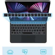 Slučaj s tipkovnicom D Dingrich na iPad Air 11 m2 2024, s pozadinskim osvjetljenjem