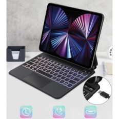 Veske med tastatur D Dingrich til iPad Air 11 M2 2024, med bakgrunnsbelysning