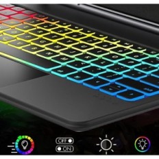 Case met toetsenbord D Dingrich naar iPad Air 11 M2 2024, met achtergrondverlichting