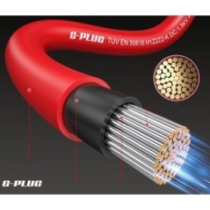 G-kontaktkabel GP-SOL6-50M-RD för 50 m, 6 mm, röda fotovoltaiska paneler