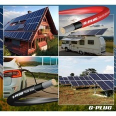 Cavo a presa GP-SOL6-50M-RD per 50 m, 6 mm, pannelli fotovoltaici rossi