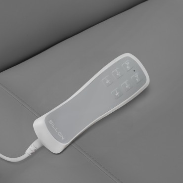 Electric cosmetic chair SILLON CLASSIC 3 motors with pedi cradle gray — close-up of the controls