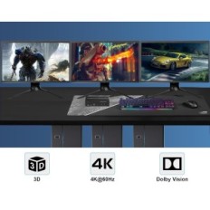 KVM Yeemie Pro Switch, 2 portas DisplayPort, USB 3.0, 2 PC, 3 monitores