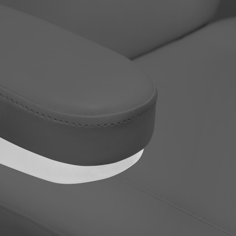 Sillón Cosmético Eléctrico SILLON CLASSIC con 3 motores y soporte para pedicura gris — detalle del reposabrazos