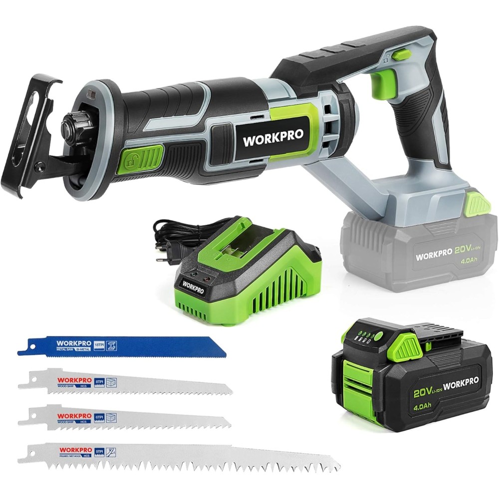 Kameras saber WorkPro 20 V, 4.0 A H, griešanas dziļums 100 mm
