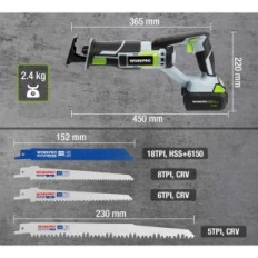 Kamera Saber WorkPro 20 V, 4.0 A H, leikkaus syvyys 100 mm