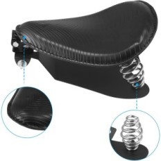 Asiento MotorTorti Motorbike, Rivet Solo, 34 x 27 x 10 cm, Negro