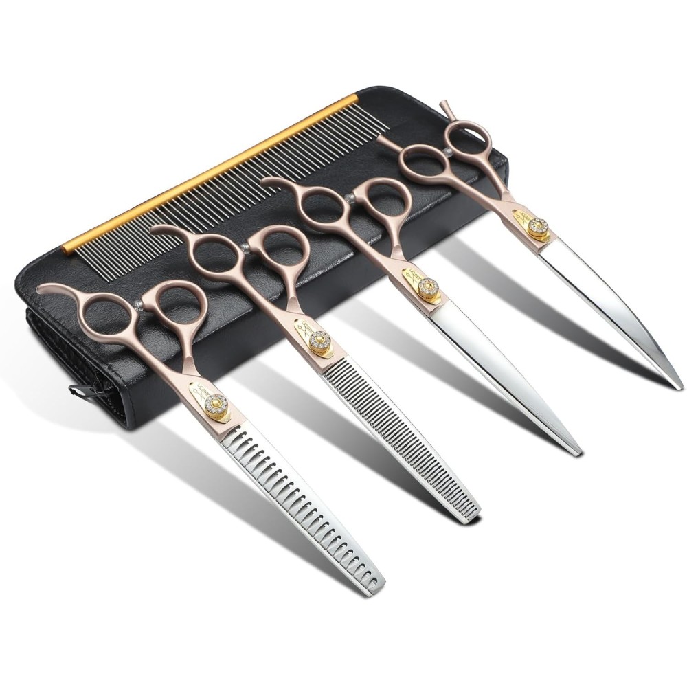 Een set schaar voor het knippen van honden Jason, 6 in 1, kam