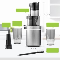 AAABOSI JUICER, 200 W, käänteinen toiminto, harmaa