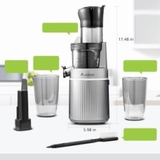 Aaabosi Juicer, 200 W, Funzione inversa, Grigio