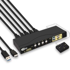 CKLUU KVM prekidač, HDMI USB3.0, 4 portove, 4k 60 Hz, 5 V