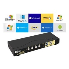 CKLUU KVM-kytkin, HDMI USB3.0, 4 portit, 4k 60 Hz, 5 V