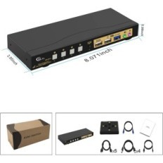 Cambie los puertos KVM 4 USB 3.0, 1.4, 4K 144 Hz 5V CKLUU Cambiar a las computadoras