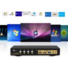 Cambie los puertos KVM 4 USB 3.0, 1.4, 4K 144 Hz 5V CKLUU Cambiar a las computadoras
