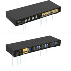 Switch KVM 4 Porte USB 3.0, 1.4, 4K 144 Hz 5V CKLUU Passa ai computer