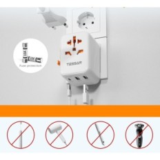 Adaptador Tessan 635FC, 2,4a / 12W, 3A / 15W, blanco