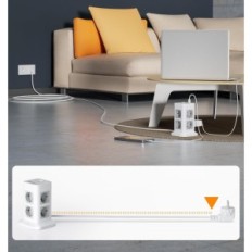 Tessan TPS05-DE-C, 8-section extension cord, 3 USB A, USB C, 16 A, 3600 W