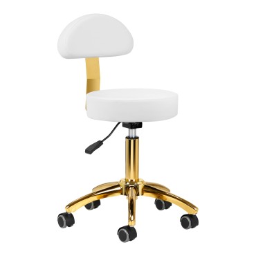 Cosmetic stool AM-304G white — front view