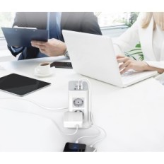 TESSAN TPS03-DE Síťový filtr, 240 V, 3600W, 16A, 3 USB, 2 m, bílá