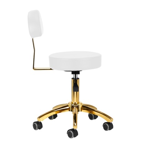 Sgabello cosmetico AM-304G bianco — vista laterale