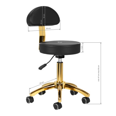 Banco Cosmético AM-304G Preto — vista lateral