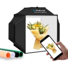 Fotó doboz PULUZ 40 cm, 16x16 inch, 4 háttér színek hordozható fotós sátor LED